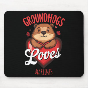 Lustiges Groundhog Day Martini-Design, das Erdhörn Mousepad