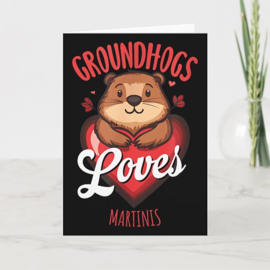 Lustiges Groundhog Day Martini-Design Groundhogs l Karte (Vorderseite)