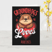 Lustiges Groundhog Day Martini-Design Groundhogs l Karte (Gelbe Blume)