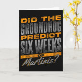 Lustiges Groundhog Day Martini Vorhersage Design Karte (Gelbe Blume)