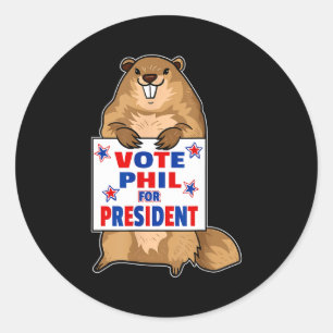 Lustiges Groundhog-Day-Shirt - Patriotische Grafik Runder Aufkleber
