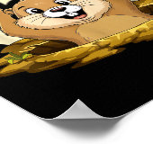 Lustiges Groundhog-Schatten-Puppet für einen glück Poster (Ecke)