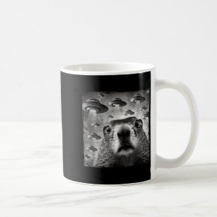 Lustiges Groundhog-Selfie mit Alien-Ufos Groundhog Kaffeetasse
