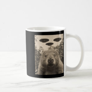 Lustiges Groundhog-Selfie mit UFOs seltsames Murme Kaffeetasse