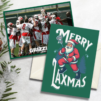 Lustiges Grünes Frohes Laxmas Lacrosse Team Weihna Feiertagskarte
