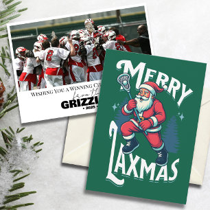 Lustiges Grünes Frohes Laxmas Lacrosse Team Weihna Feiertagskarte