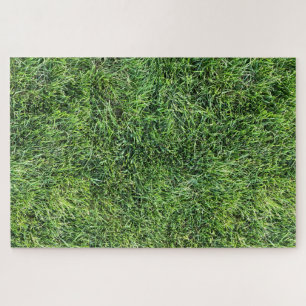 Lustiges grünes Gras Texturmuster echtes Foto Spaß Puzzle