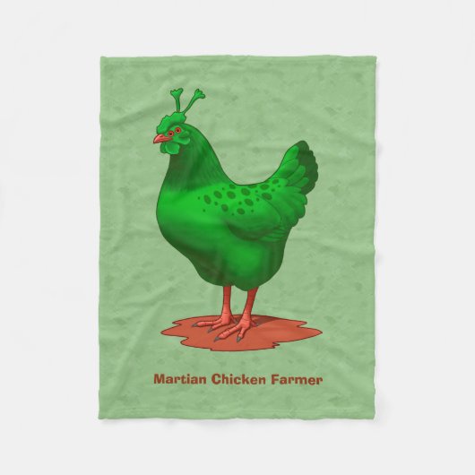 Lustiges grünes Marsalien-Huhn Fleecedecke (Vorderseite)