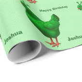Lustiges grünes Marsalien-Huhn Geschenkpapier (Rolleneckpunkt)