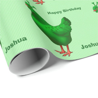 Lustiges grünes Marsalien-Huhn Geschenkpapier