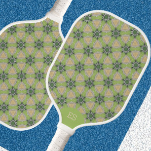 Lustiges grünes monogrammiertes Pickleball-Paddel Pickleball Schläger