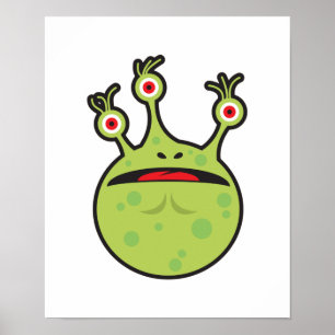 lustiges grünes Monster Poster