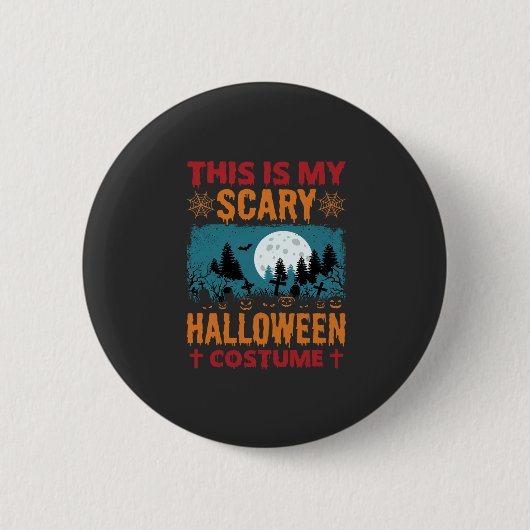 Lustiges Gruseliges Halloween-Kostenüm Friedhof Mo Button (Vorderseite)