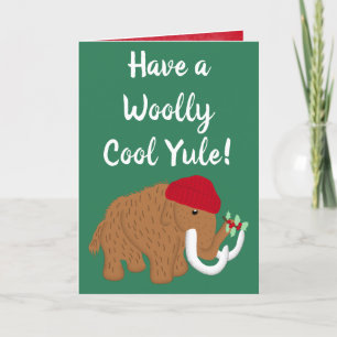 Lustiges Haben Sie ein wolliges Cooles Yule-Mammut Feiertagskarte