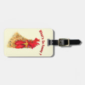 Lustiges Hahn-Gepäckanhänger-Geschenk mit personal Gepäckanhänger (Vorderseite horizontal)
