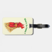 Lustiges Hahn-Gepäckanhänger-Geschenk mit personal Gepäckanhänger (Rückseite horizontal)