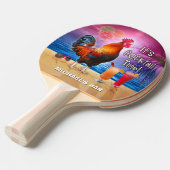 Lustiges Hahn-Huhn-Cocktail-tropischer Strand-Name Tischtennis Schläger (Vorderseite)