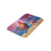 Lustiges Hahn-Huhn, das tropisches Strand-Meer Badematte (Schrägansicht)