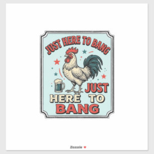Lustiges Hahn Vintage-Stich-Shirt-Design (2)_1 Aufkleber