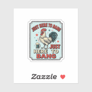 Lustiges Hahn Vintage-Stich-Shirt-Design (2)_1 Aufkleber