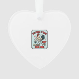Lustiges Hahn Vintage-Stich-Shirt-Design (2)_1 Ornament
