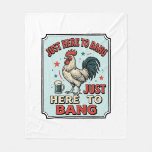 Lustiges Hahn Vintage-Stickerei-Shirt-Design (2)_1 Fleecedecke