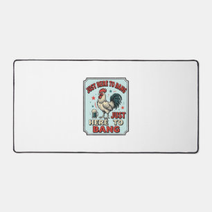 Lustiges Hahn Vintage-Stickerei-Shirt-Design (2)_1 Schreibtischunterlage