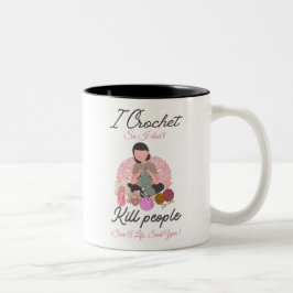 Lustiges Häkel-Zitat-Garnliebhaber-Design Zweifarbige Tasse