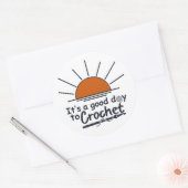 lustiges Häkelchen Runder Aufkleber (Umschlag)