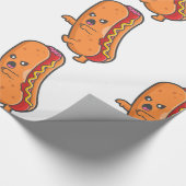 lustiges Hallover-Hot-Dog-Monster Geschenkpapier (Ecke)