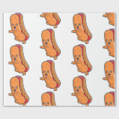 lustiges Hallover-Hot-Dog-Monster Geschenkpapier (Flach)