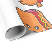 lustiges Hallover-Hot-Dog-Monster Geschenkpapier (Rolleneckpunkt)