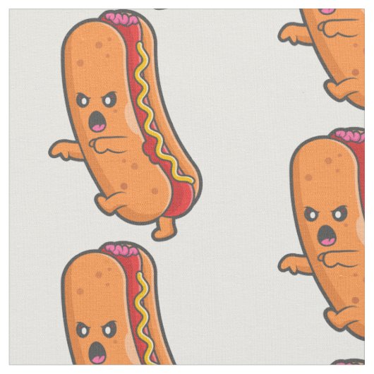 lustiges Hallover-Hot-Dog-Monster Stoff (Nahaufnahme)
