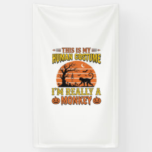 Lustiges Halloween-Affen-Mensch-Kostüm-Shirt-Desig Banner