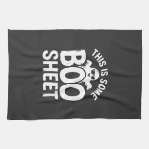 Lustiges Halloween Boo Sheet Gespenst Design_1 Geschirrtuch