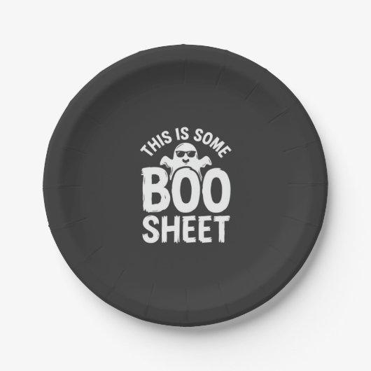 Lustiges Halloween Boo Sheet Gespenst Design_1 Pappteller (Vorderseite)