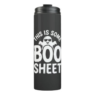 Lustiges Halloween Boo Sheet Gespenst Design_1 Thermosbecher