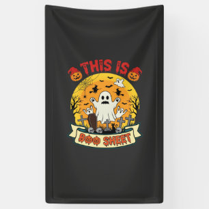 Lustiges Halloween Boo Sheet Gespenst Friedhof Banner