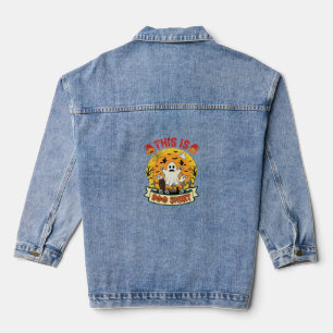 Lustiges Halloween Boo Sheet Gespenst Friedhof Jeansjacke
