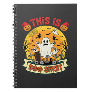 Lustiges Halloween Boo Sheet Gespenst Friedhof Notizblock