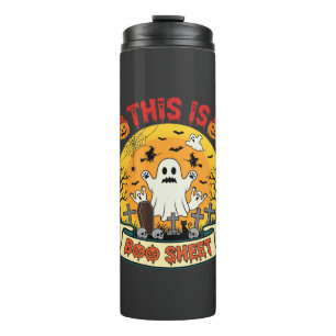 Lustiges Halloween Boo Sheet Gespenst Friedhof Thermosbecher