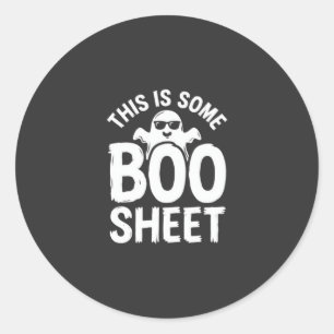 Lustiges Halloween Boo Sheet Gespensterdesign_1 Runder Aufkleber