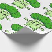 lustiges Halloween Broccoli-Monster Geschenkpapier (Ecke)