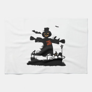 Lustiges Halloween-Design mit Vogelscheuche Geschirrtuch