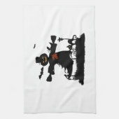 Lustiges Halloween-Design mit Vogelscheuche Geschirrtuch (Vertikal)