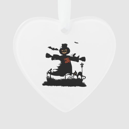 Lustiges Halloween-Design mit Vogelscheuche Ornament (Vorderseite)