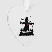 Lustiges Halloween-Design mit Vogelscheuche Ornament (Vorderseite)