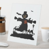 Lustiges Halloween-Design mit Vogelscheuche Sockelschild (In Situ)