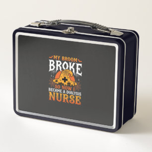 Lustiges Halloween Dialyse Krankenschwester Hexenb Metall Brotdose