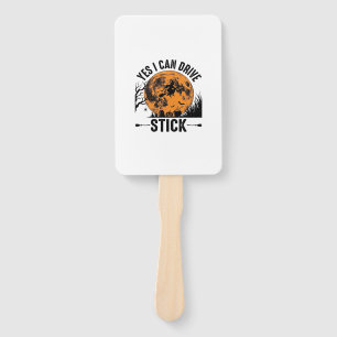 Lustiges Halloween Drive Stick Hexe Vintage-Shirt  Fächer